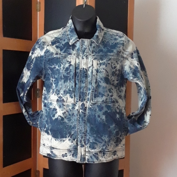 Tunellus Men' Tye Dye Denim Jacket - Picture 14 of 16